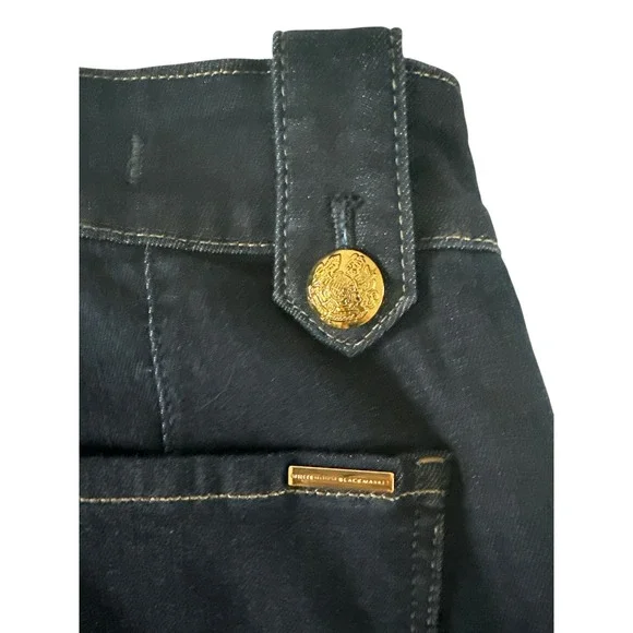 White House Black Market WHBM High-Rise Mariner Wide Leg Jeans Sailor Dark Sz 8 - Picture 15 of 15